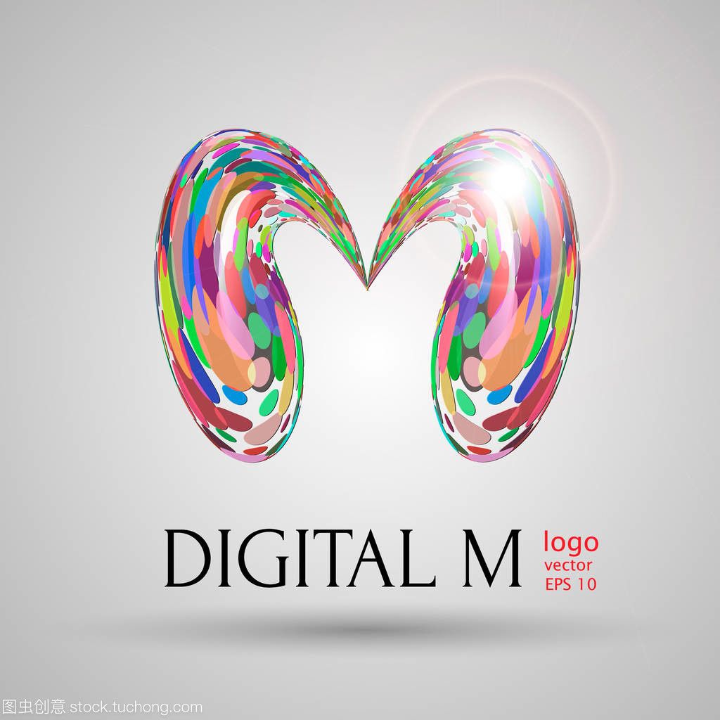 灰色背景上的矢量數字現代泡沫風格 字母M與數字的廣告設計解析